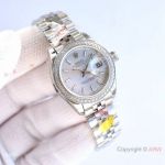 3A Factory 1-1 Copy Rolex Datejust 28 MM Diamond Bezel Silver Index Dial